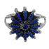 Southwestern Genuine Sterling Silver Lapis Needlepoint Ring Size 6-3/4 YX89585